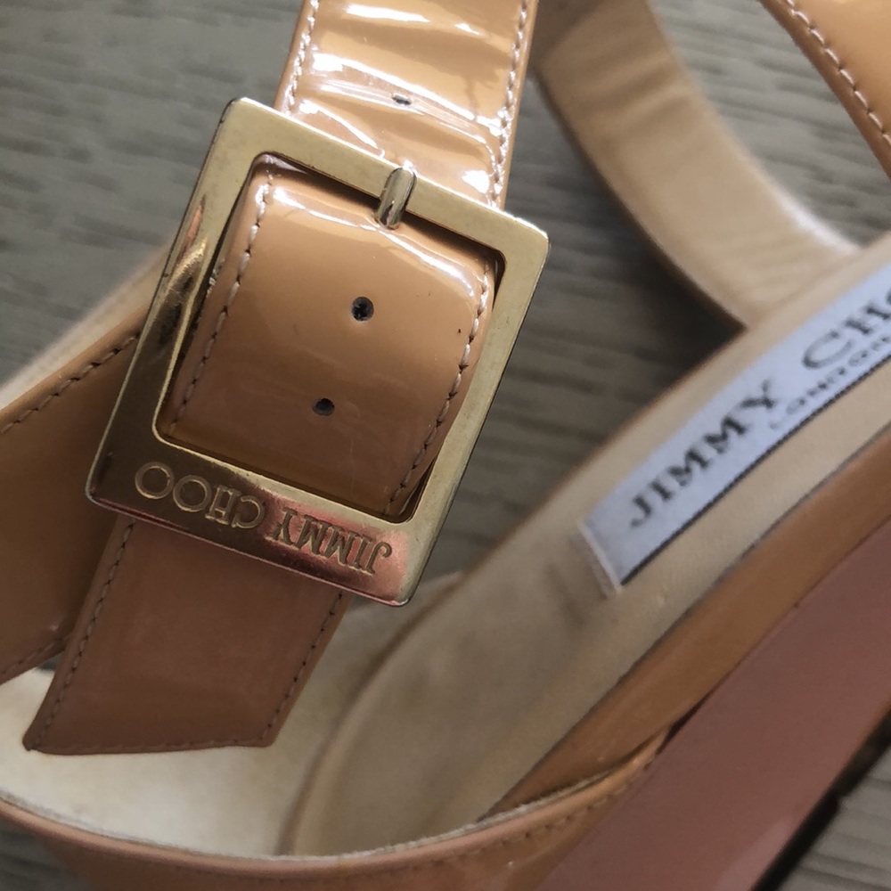 JIMMY CHOO London sandals 2 tones nude/pink - Picture 4 of 8